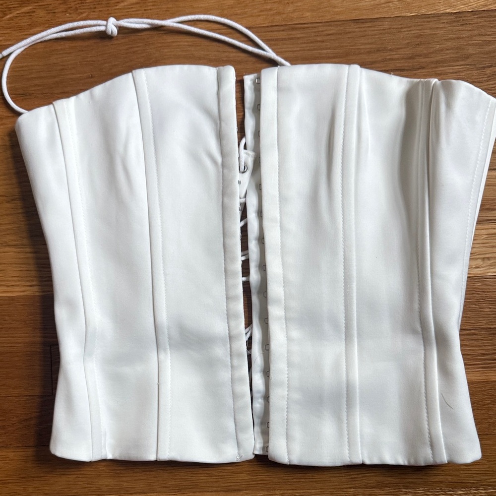 Danielle Guizio White Corset Top